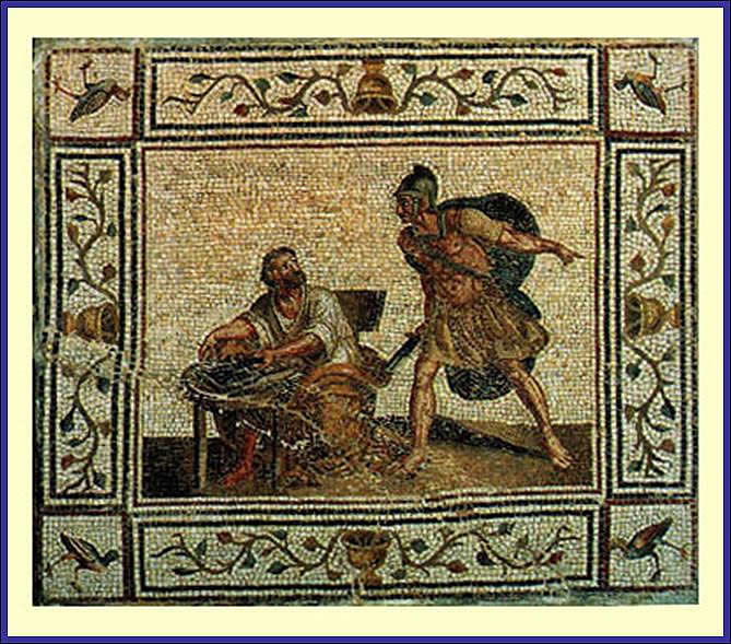 Смерть Архимеда. Копия XVIII в. с римской мозаики II в.